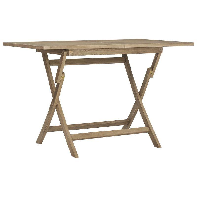 vidaXL Folding Patio Table Gray 47.2 in.x27.6 in.x29.5 in. Solid Wood Teak