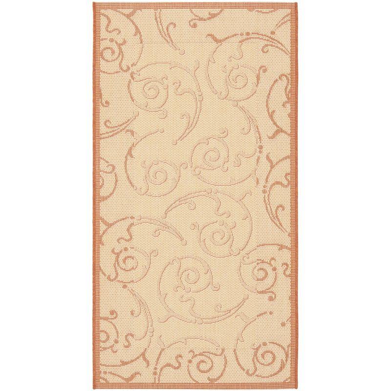 Courtyard CY2665 Power Loomed Indoor and Outdoor Accent Rug - Natural/Terra - 2'x3'7" - Safavieh