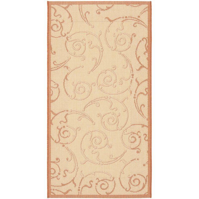 Courtyard CY2665 Power Loomed Indoor and Outdoor Accent Rug - Natural/Terra - 2'x3'7" - Safavieh