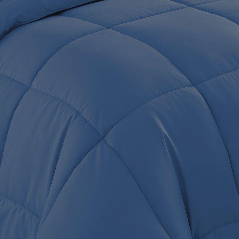 Bed-in-A-Bag Solid Color Comforter & Sheet Set Soft All Season Bedding, Twin, Denim