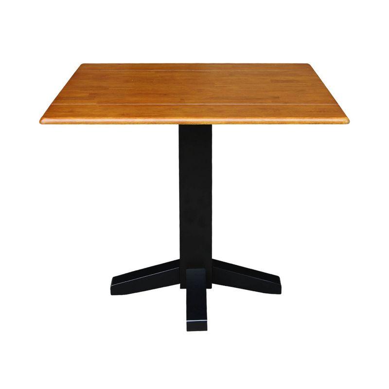 36" Black and Cherry Wood Extendable Dining Table