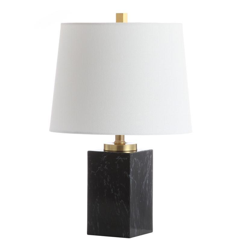 Elegant Black Marble 20.5" Traditional Table Lamp with Brass Accents