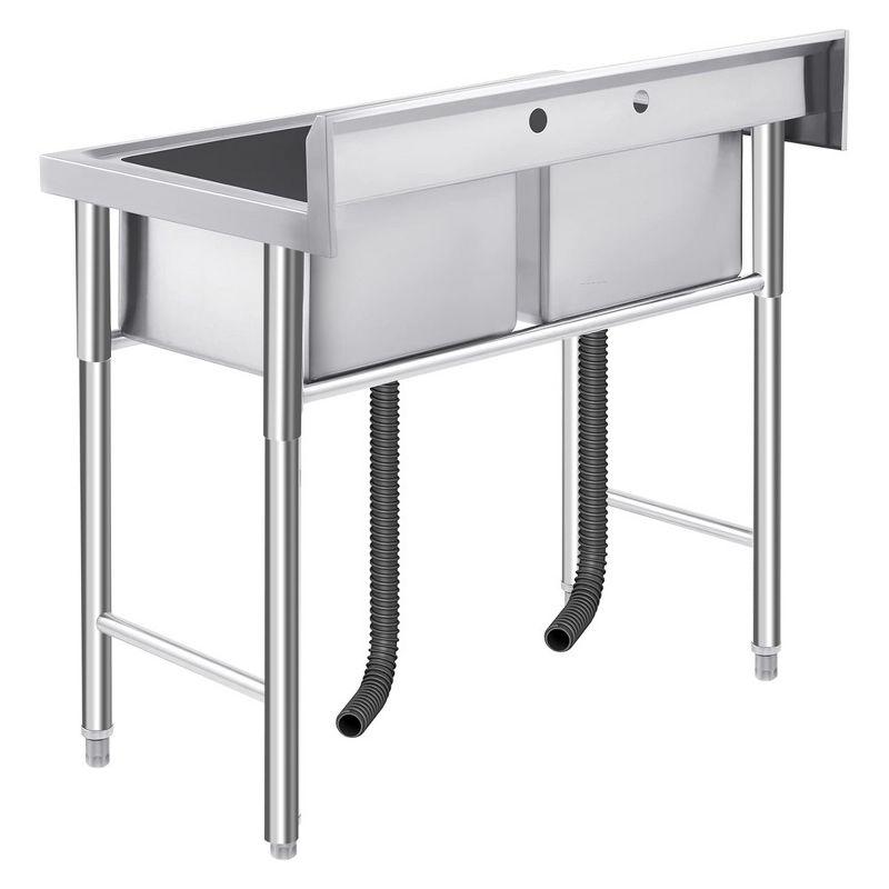 Stainless Steel Sink, Commercial Kitchen Prep & Utility Sink Free Standing Restaurant Laundry Garage Bar Workshop