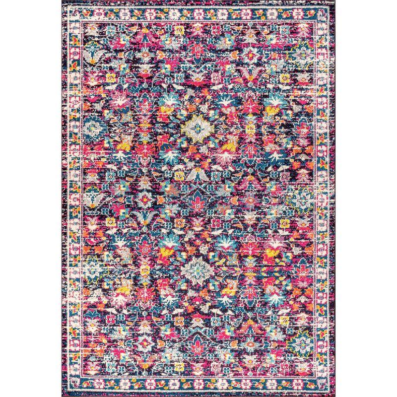 3' x 5' Multi/Purple Persian Boho Floral Area Rug