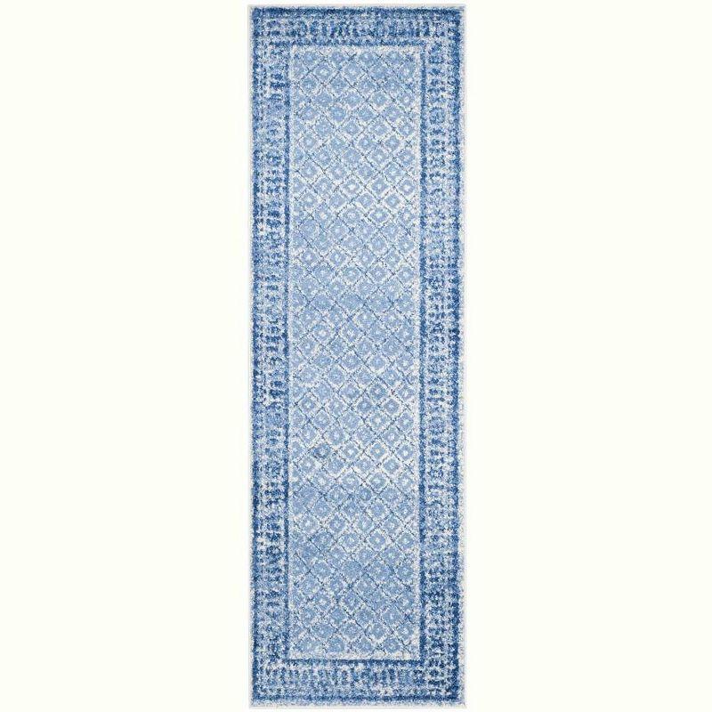 Adirondack ADR110 Machine Made Indoor Runner - Silver/Blue - 2'-6"x8' - Safavieh