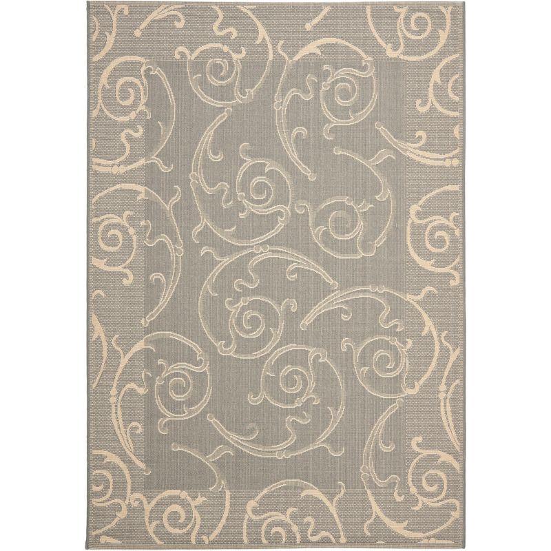 Courtyard CY2665 Power Loomed Indoor and Outdoor Area Rug - Grey/Natural - 5'3"x7'7" - Safavieh