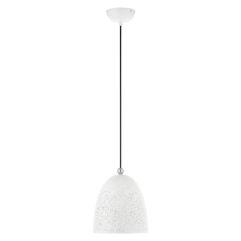 Livex Lighting Arlington 1 - Light Pendant in  White/Brushed Nickel