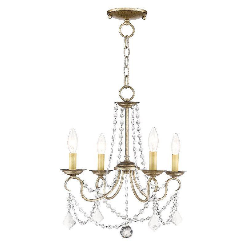 Livex Lighting Pennington 4 - Light Chandelier in  Antique Silver Leaf