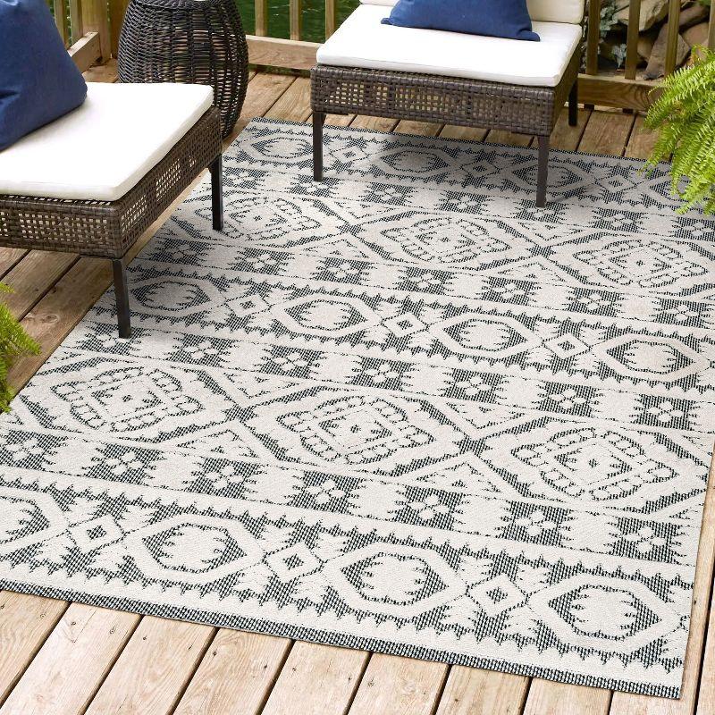 Citta High-Low Pile Mediterranean Tile Indoor/Outdoor Area Rug  - JONATHAN Y