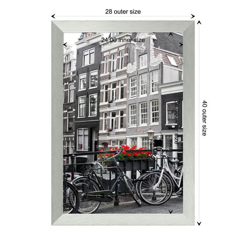 Amanti Art Brushed Sterling Silver Wood Picture Frame Opening Size 24x36 in.