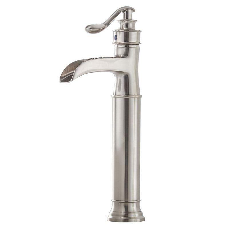 Brushed Nickel Single Handle Waterfall Vessel Sink Faucet