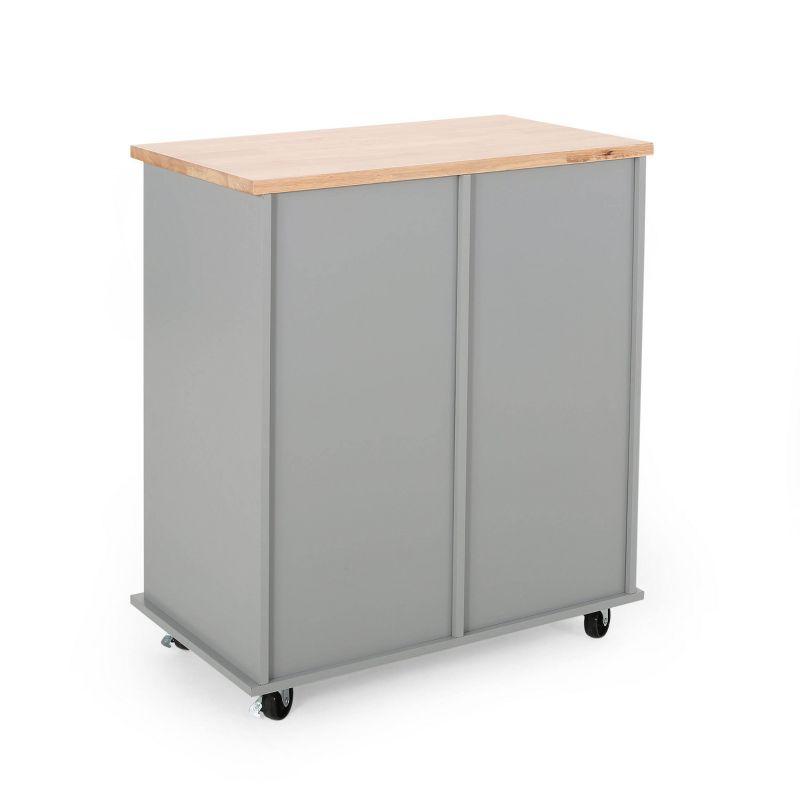 Provence Contemporary Kitchen Cart: Mobile Island, Storage, Rubberwood Surface - Christopher Knight Home