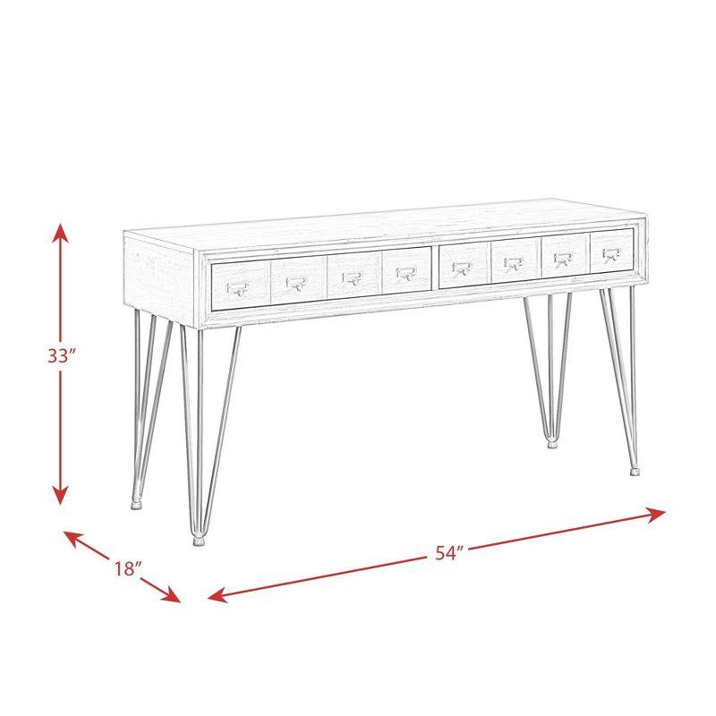 Tanner Sofa Table Light Walnut - Picket House Furnishings: Storage, Hairpin Legs, Apothecary Drawers