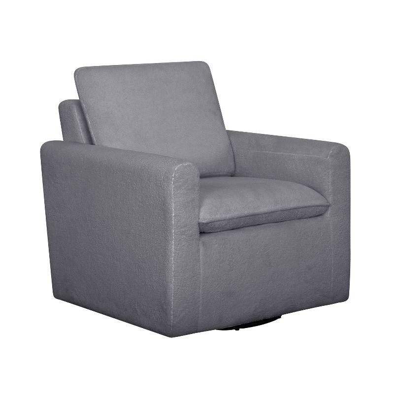 Lifestyle Solutions Lyndale Swivel Accent Chair Charcoal: High-Density Foam, Metal Legs, Scandinavian Style