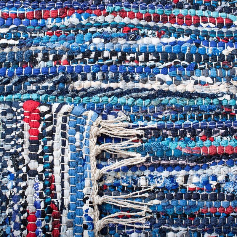 Rag Rug RAR128 Hand Woven Indoor Runner Rug - Blue/Multi - 2'3"x12' - Safavieh.