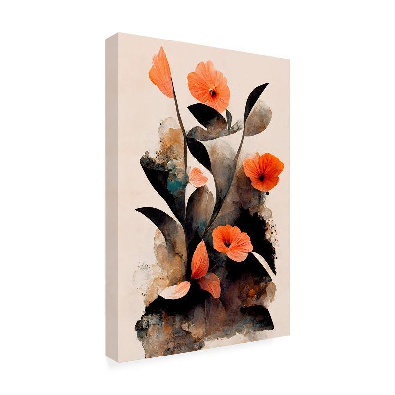 Canvas Wall Art - Treechild 'Coral Flowers' Wall Art for Living Room, Bedroom, or Office Décor by Trademark Fine Art - 16 x 24 Inches