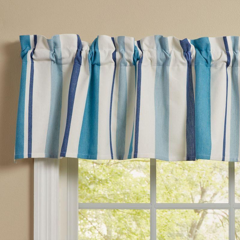 Colby Coastal Blue and White Striped Valance