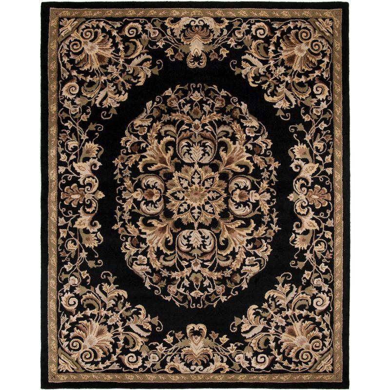 Heritage HG640 Handmade Area Rug - 7'6"x9'6" - Black - Safavieh