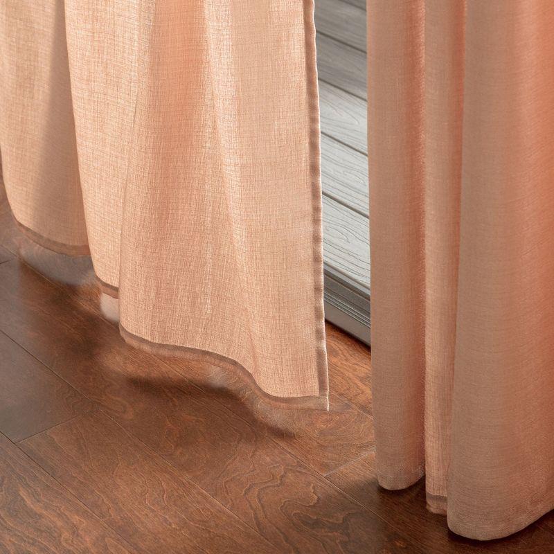 Chanasya 2pk Faux Belgian Flax Semi Sheer Window Curtain Panels - Set of 2