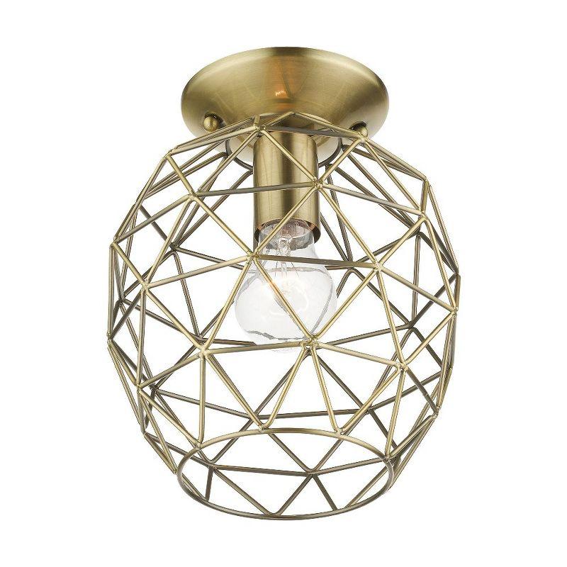Livex Lighting Geometrix 1 - Light Flush Mount in  Antique Brass