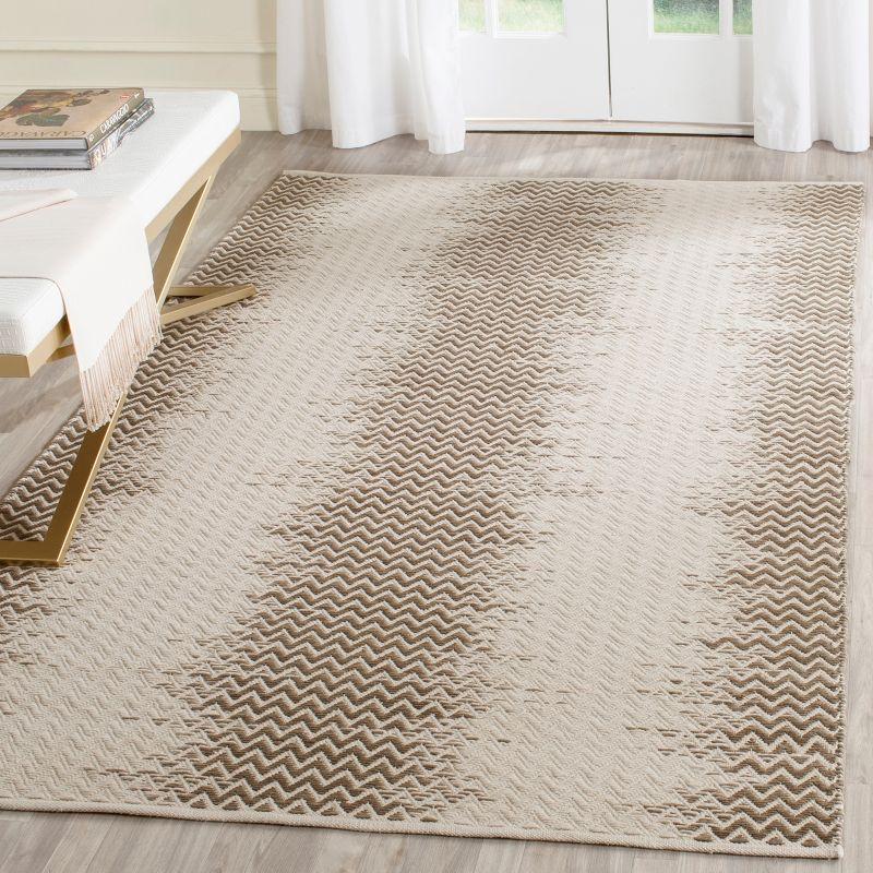 Cotton Kilim KLC121 Hand Woven Area Rug - Brown/Ivory - 5'x8' - Safavieh
