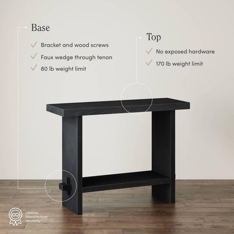 Nathan James Console Sofa Table Reclaimed Black Oak: 40" Narrow Entryway, Rustic Veneer Surface