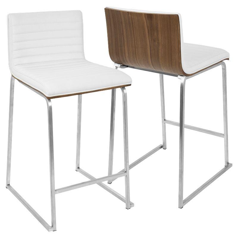 Set of 2 26&#34; Mara Contemporary Counter Height Barstool White - Lumisource