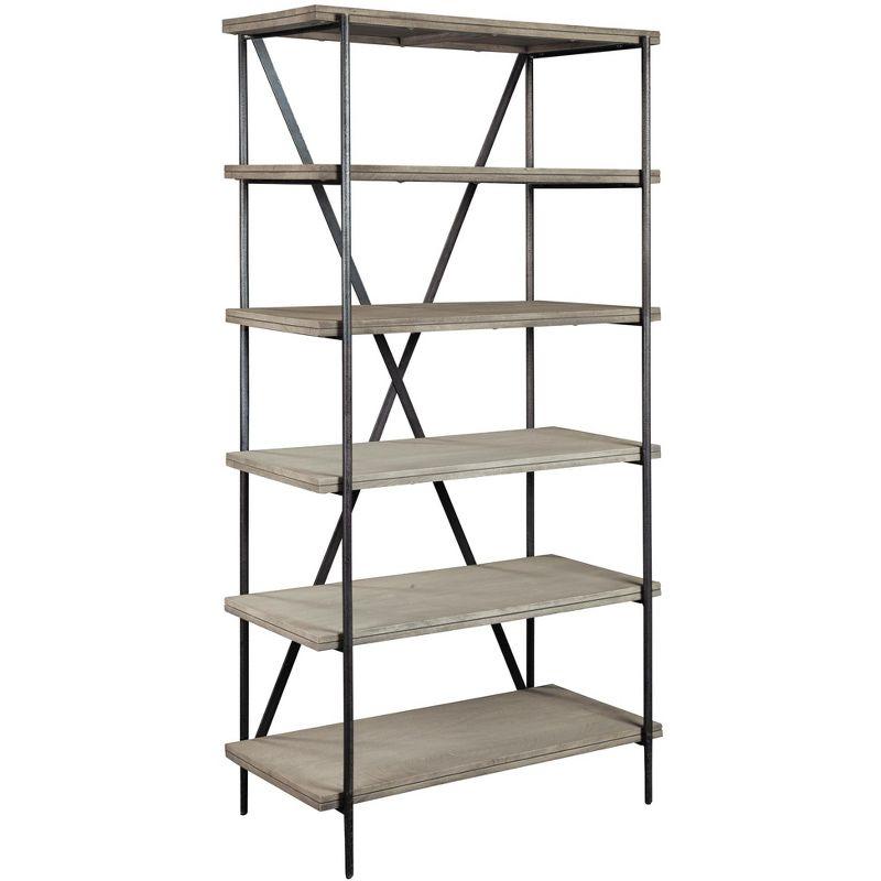 Gray Mango Wood and Iron Open Shelving Unit