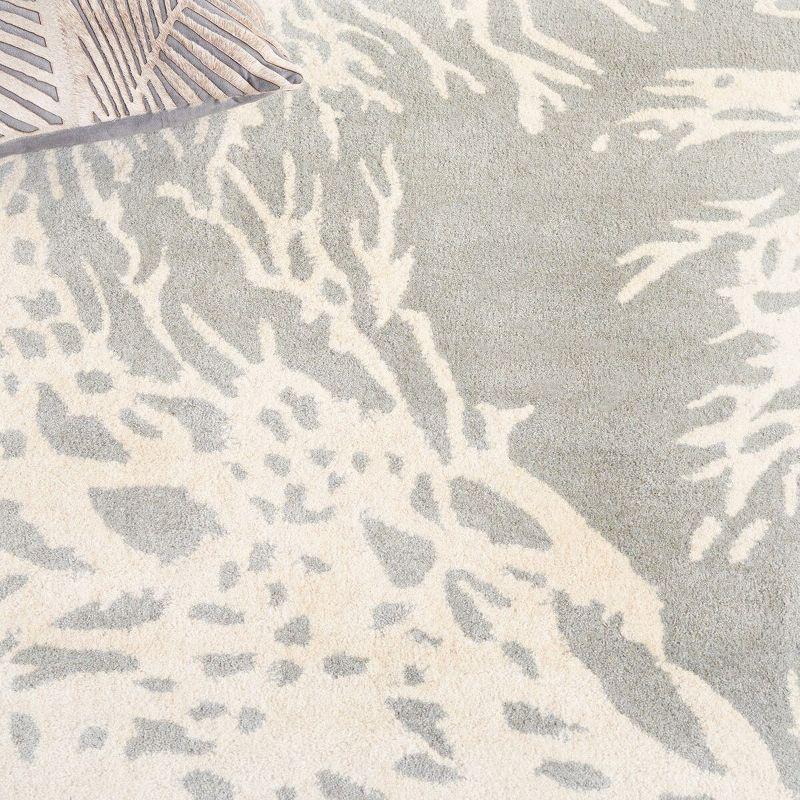 Bella BEL115 Hand Tufted Area Rug - Grey/Ivory - 5' Round - Safavieh.