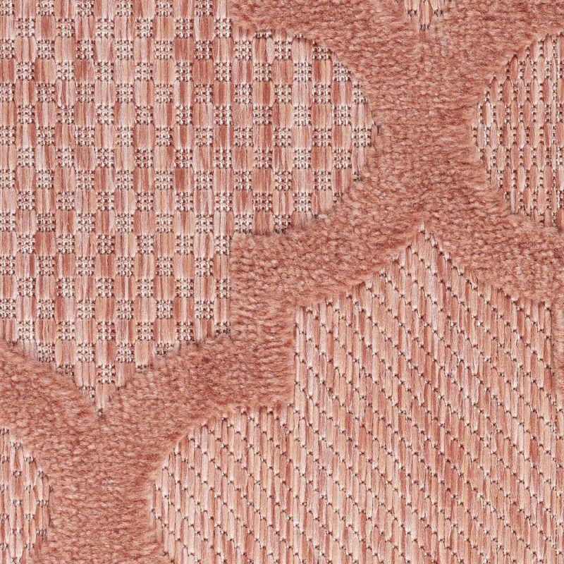 Nourison Easy Care Trellis Flatweave Indoor Outdoor Area Rug 6' x 9' Coral/Orange