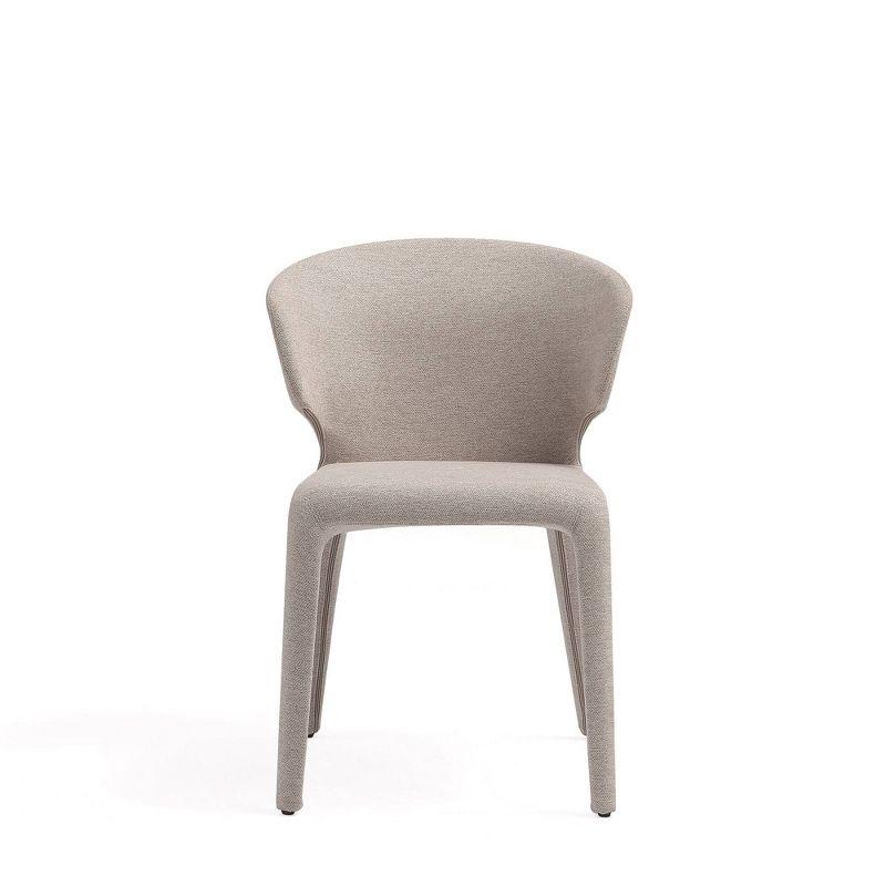 High Back Wheat Faux Leather Upholstered Metal Side Chair