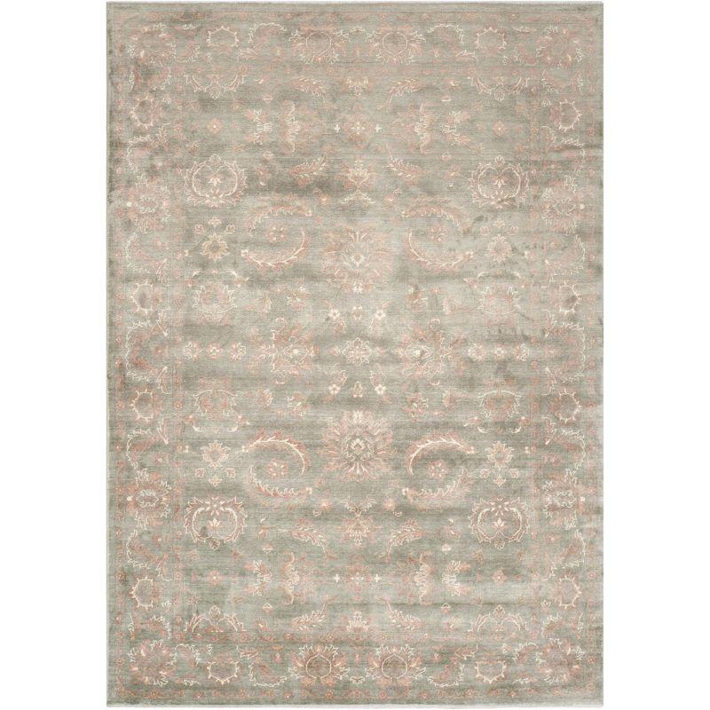 Hand-Knotted Dark Grey and Ivory Wool Area Rug, 6' x 9'