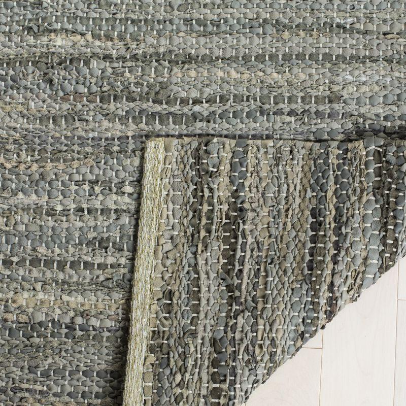 Vintage Leather VTL105 Hand Woven Indoor Runner Rug - Grey - 2'3"x6' - Safavieh.
