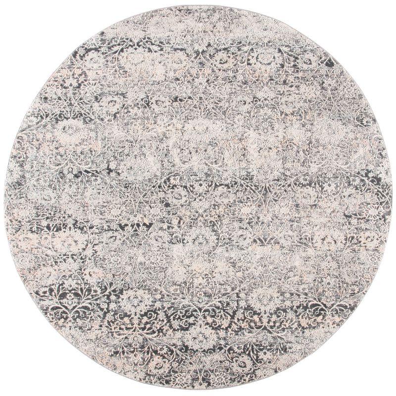 Alhambra ALH617 Power Loomed Area Rug - Cream/Grey - 6'7" X 6'7" Round - Safavieh.