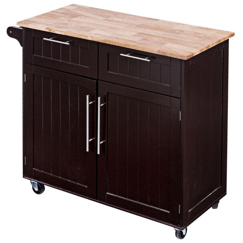 Costway Rolling Kitchen Cart Island Heavy Duty Storage Trolley Cabinet Utility