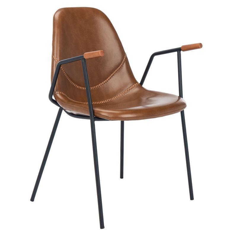 Tanner Mid-Century Dining Chair (Set of 2) - DCH3001 - Cognac/Black - Safavieh
