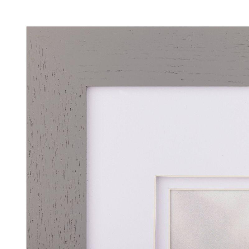 Gallery Solutions 5"x7" Flat Gray Tabletop Wall Frame: Double Mat, Glass & MDF, 1.1lb