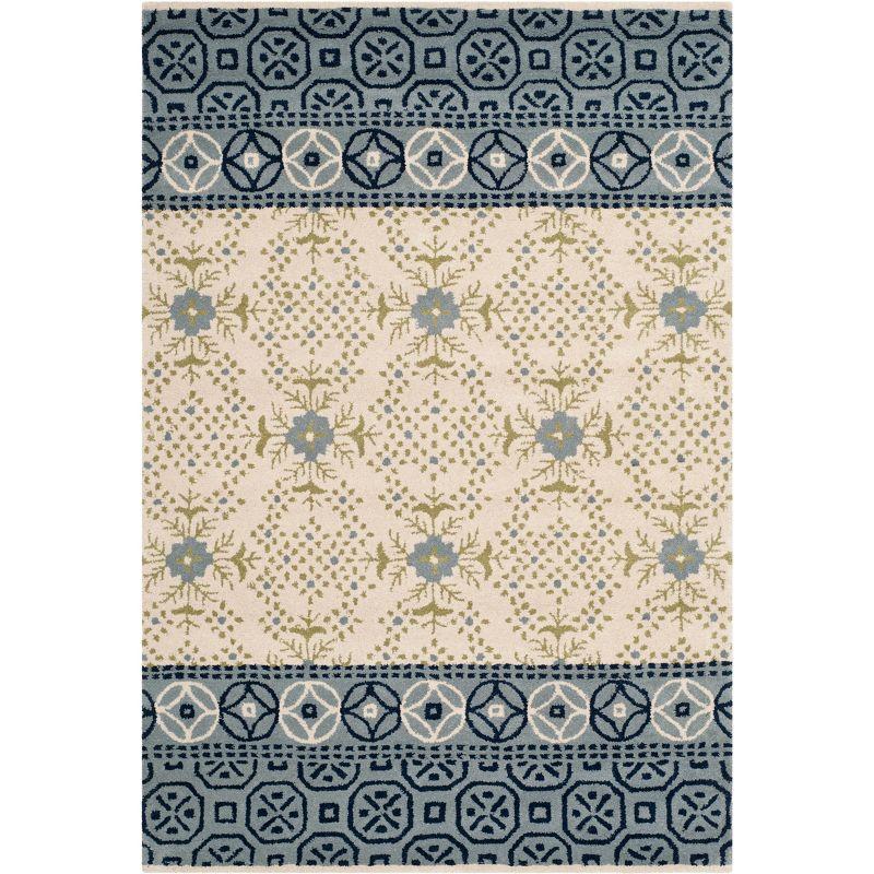 Bella BEL119 Hand Tufted Area Rug - Ivory/Blue - 4'x6' - Safavieh.