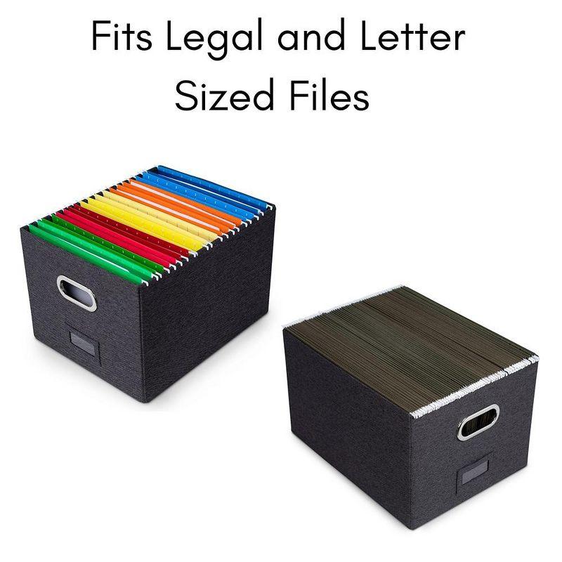 Internet's Best Collapsible File Box Storage Organizer with Lid - 1 Pack - Charcoal