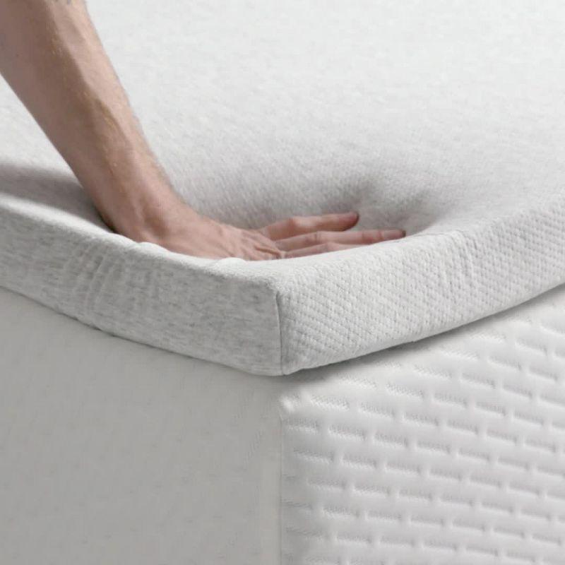 Twin 2-Inch Gray Foam Mattress Topper