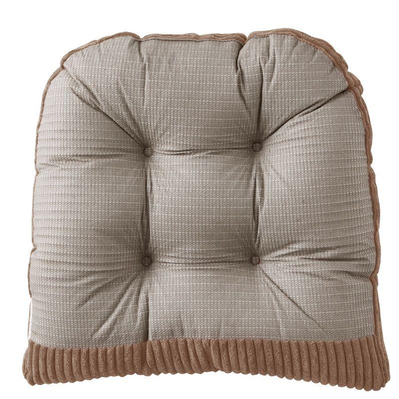 Velvet Rocking Chair Cushion 2 Piece Tufted Non Slip Set of Upper and Lower Cushions by Sweet Home Collection®