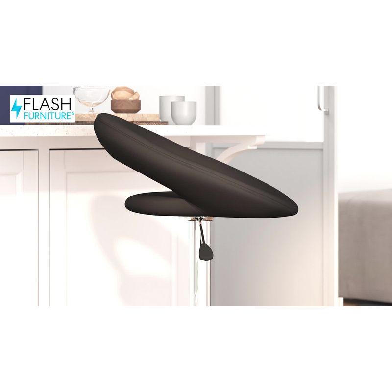 Flash Furniture Contemporary Vinyl Rounded Orbit-Style Back Adjustable Height Barstool with Chrome Base