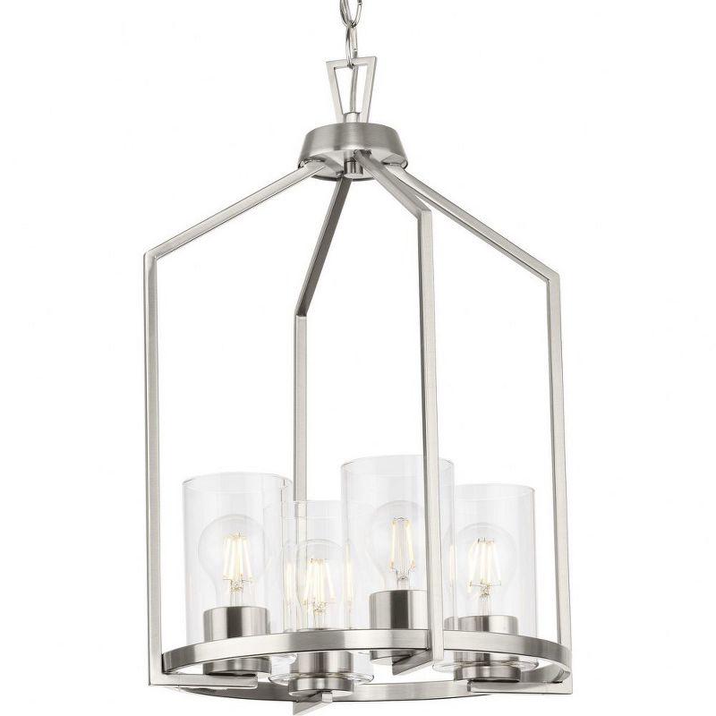 Goodwin Brushed Nickel 4-Light Foyer Pendant with Glass Shades