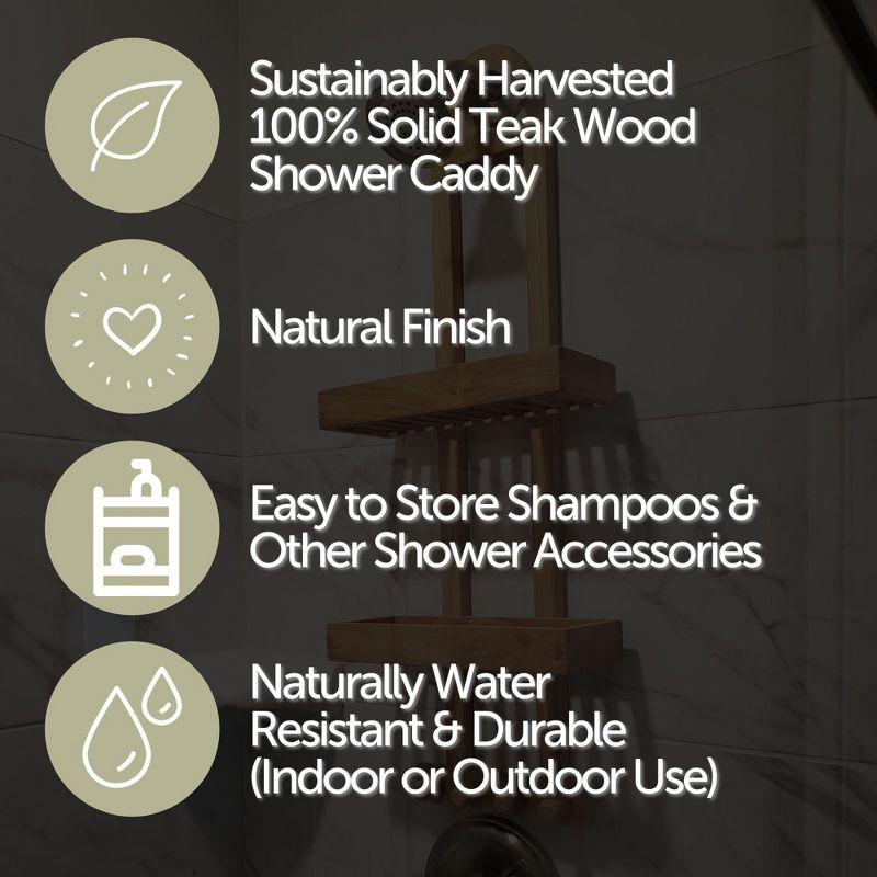 Nordic Teak Natural Shower Caddy - Beige