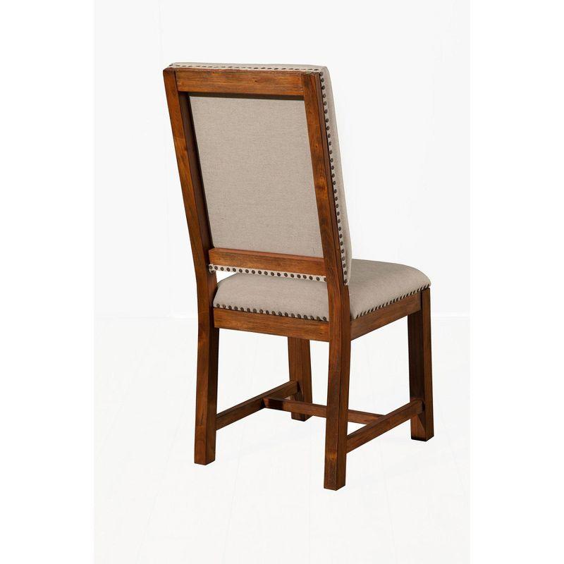 White Upholstered Mahogany Wood Transitional Side Chair