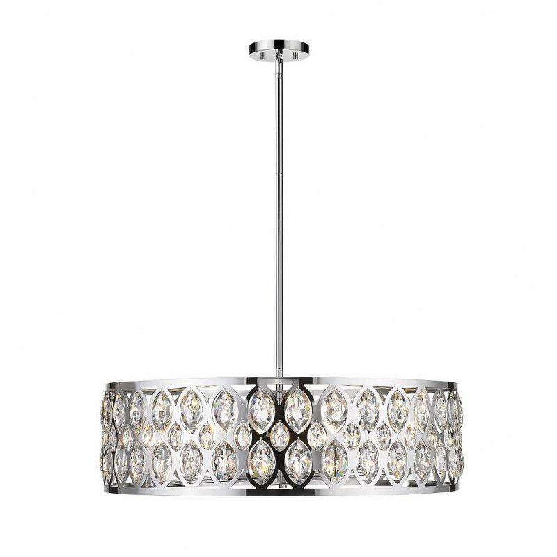 Dealey Chrome Crystal 8-Light Rectangular Chandelier