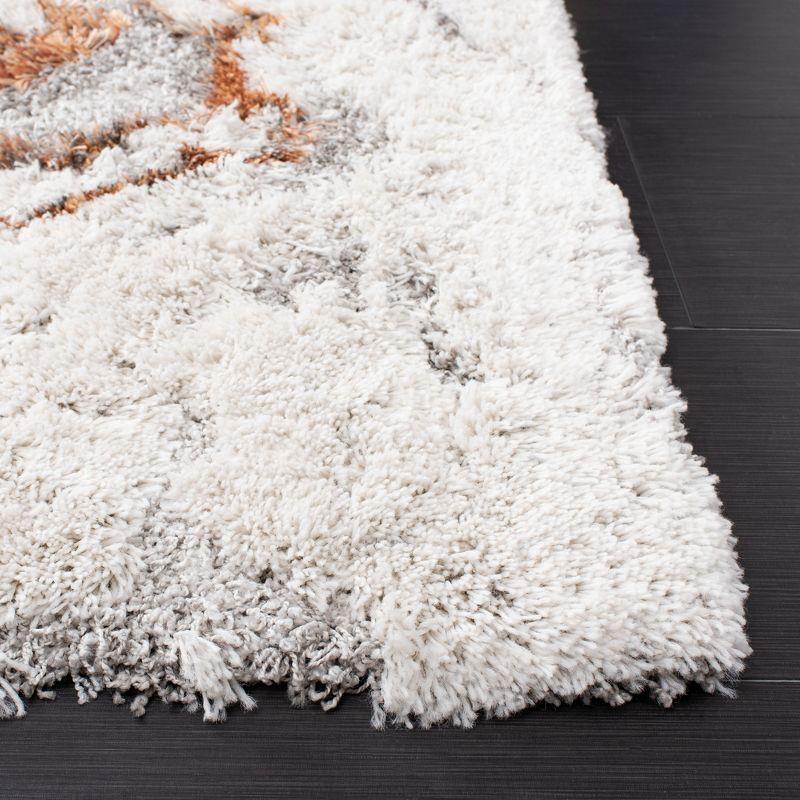 Horizon Shag 800 HZN890 Machine Made Accent Rug - 3'x3' - Grey/Rust - Safavieh