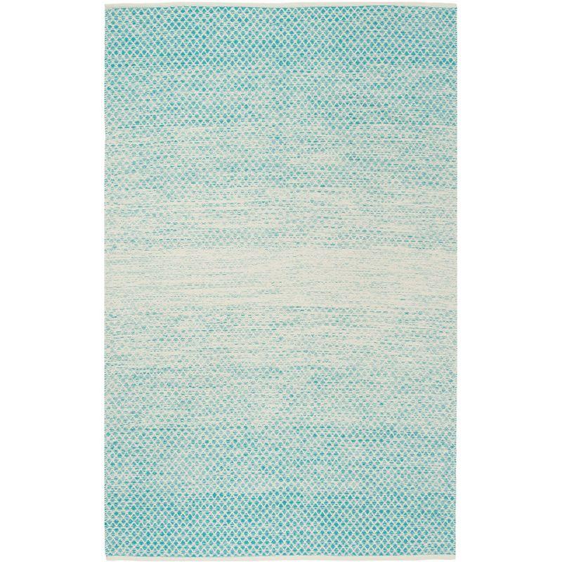 Montauk MTK601 Hand Woven Indoor Accent Rug - Turquoise/Ivory - 4'x4' - Safavieh