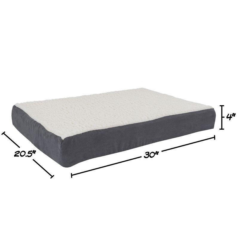 Orthopedic Dog Bed - 2-Layer 30x20.5-Inch Memory Foam Pet Mattress with Machine-Washable Cover for Medium Dogs up to 45lbs by PETMAKER (Gray)