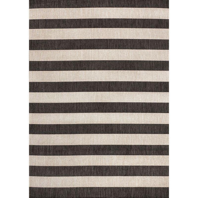 Negril Two-Tone Wide Stripe Indoor/Outdoor Area Rug - JONATHAN Y